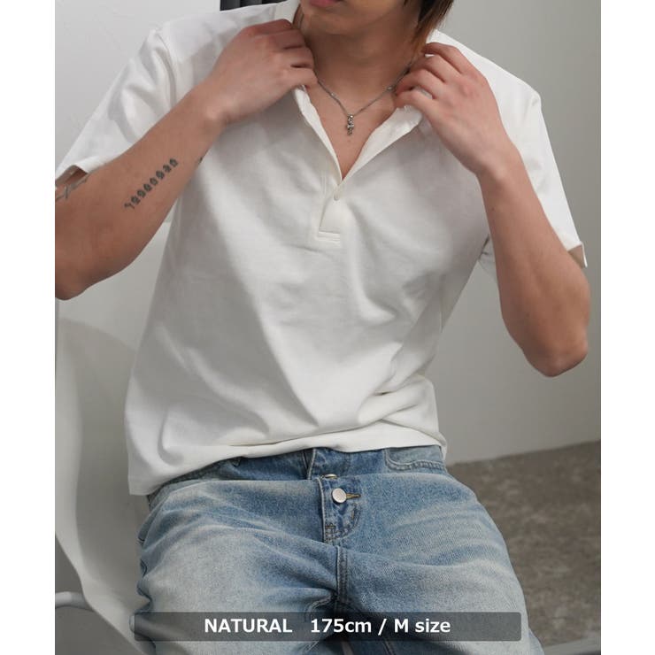 クロップド Tシャツ ヘンリーネック | ONE 4 PREMIUM | 詳細画像6 