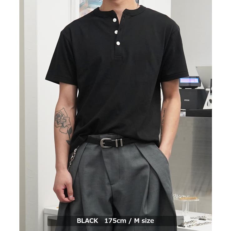 クロップド Tシャツ ヘンリーネック | ONE 4 PREMIUM | 詳細画像8 