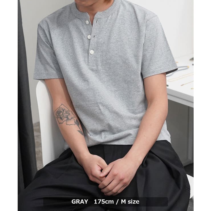 クロップド Tシャツ ヘンリーネック | ONE 4 PREMIUM | 詳細画像12 