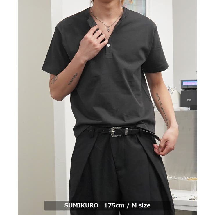 クロップド Tシャツ ヘンリーネック | ONE 4 PREMIUM | 詳細画像14 