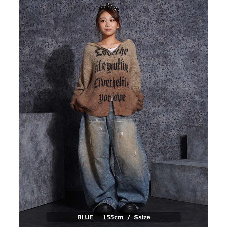 ダメージ ペイント バレルレッグジーンズ | ONE 4 PREMIUM | 詳細画像12 