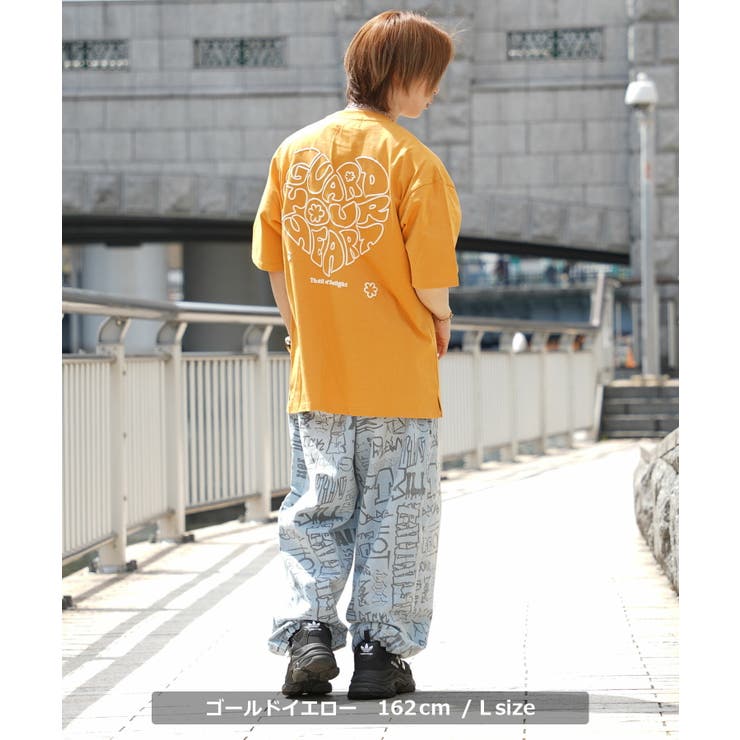 ◇アウトライン ハートロゴ Tシャツ◇オーバーサイズ[品番
