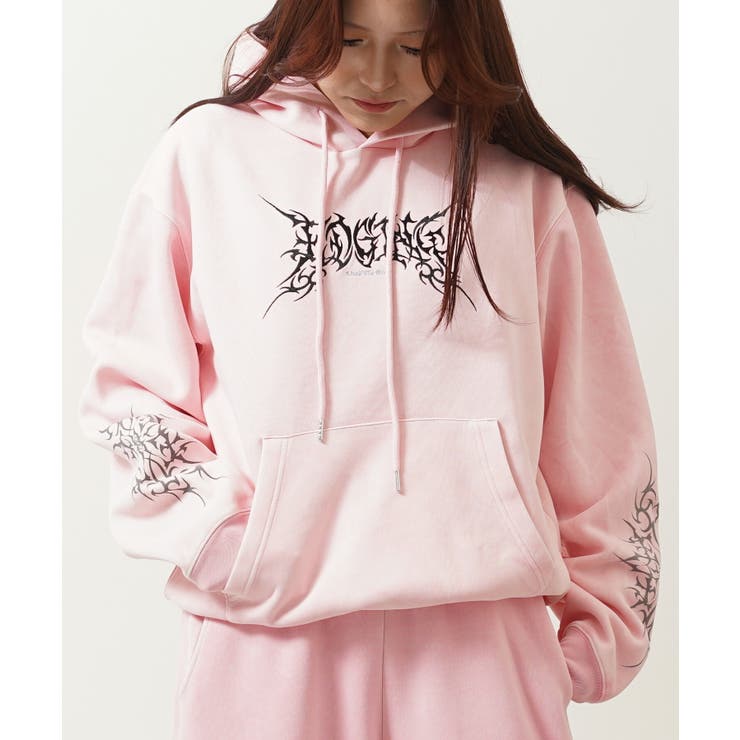 PINK | トライバル柄 ピグメント パーカー | ONE 4 PREMIUM