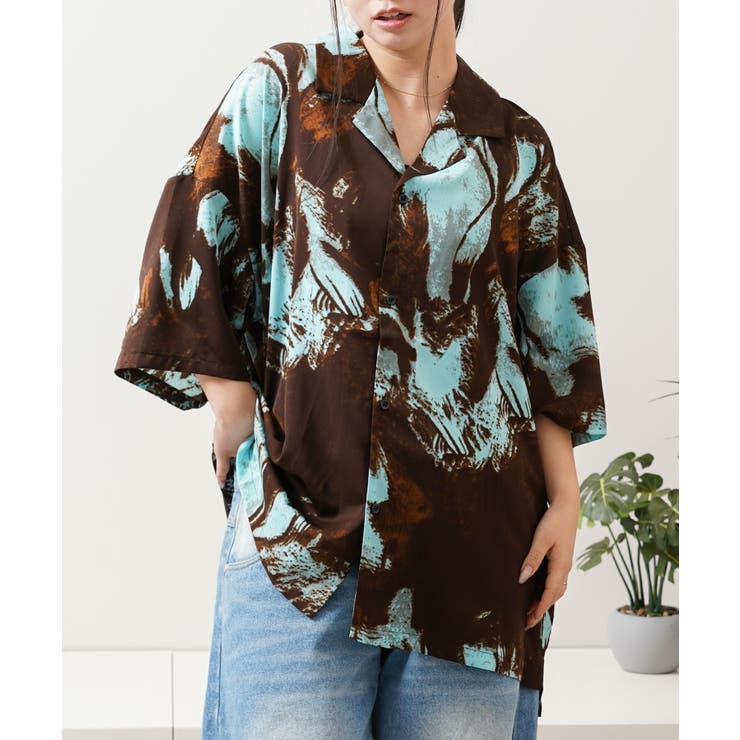 E | 総柄 シャツ メンズ | ONE 4 PREMIUM