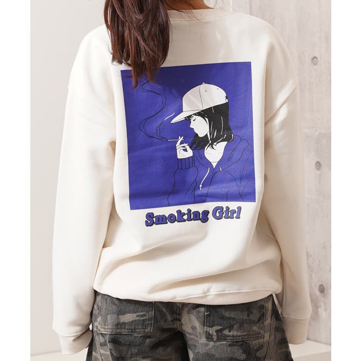 WHITE | バックプリント スウェット クルーネック | ONE 4 PREMIUM