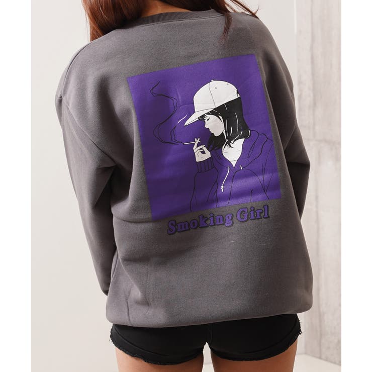 CHARCOAL | バックプリント スウェット クルーネック | ONE 4 PREMIUM