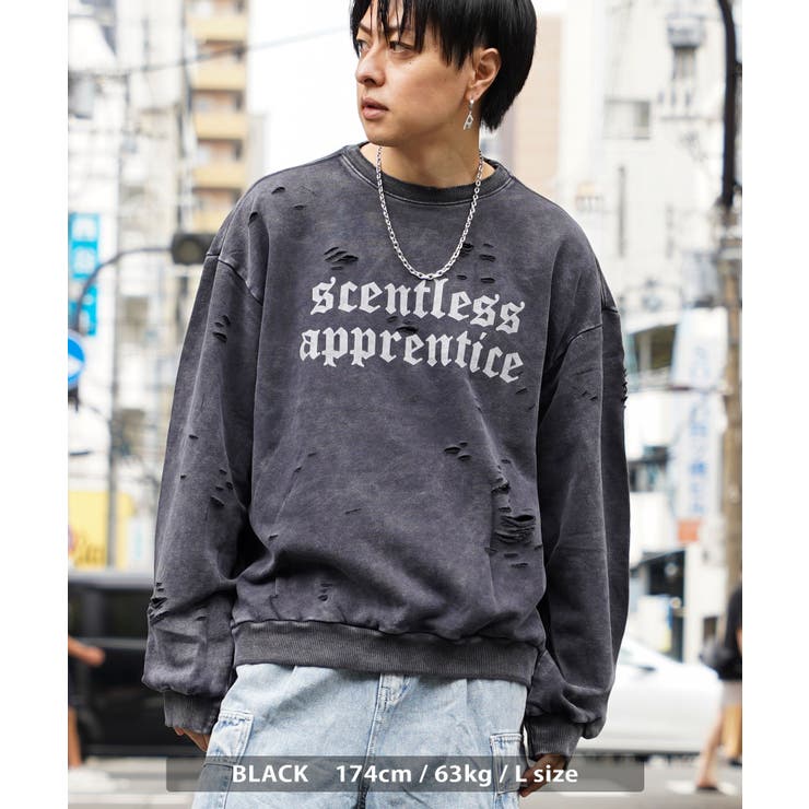 ◇硫化染め ダメージ加工 ロゴトレーナー◇[品番：OCGW0003360]｜ONE 4