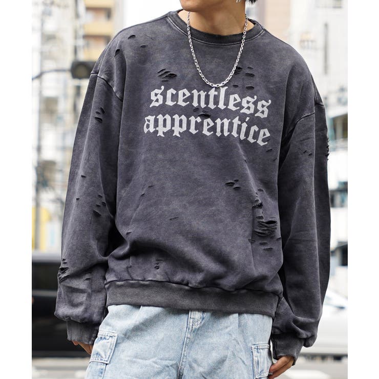 ダメージ加工 トレーナー 2点セット ◇硫化染め ダメージ加工 ロゴトレーナー◇ir-h316322 | 1111clothing