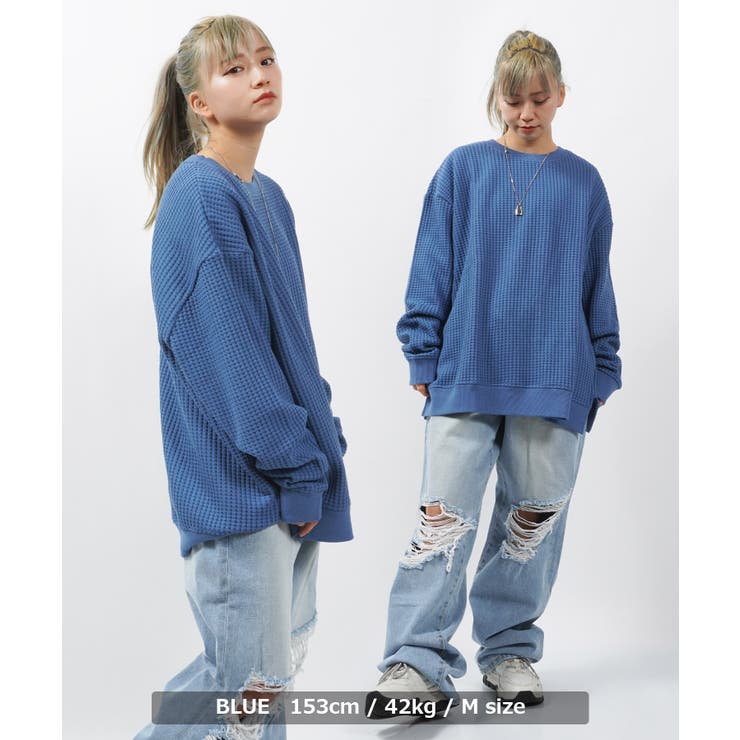 ■ ワッフルニット ドッキング シャツ　Tops /オートミール □ ワッフルニット ドッキング シャツTops /オートミール