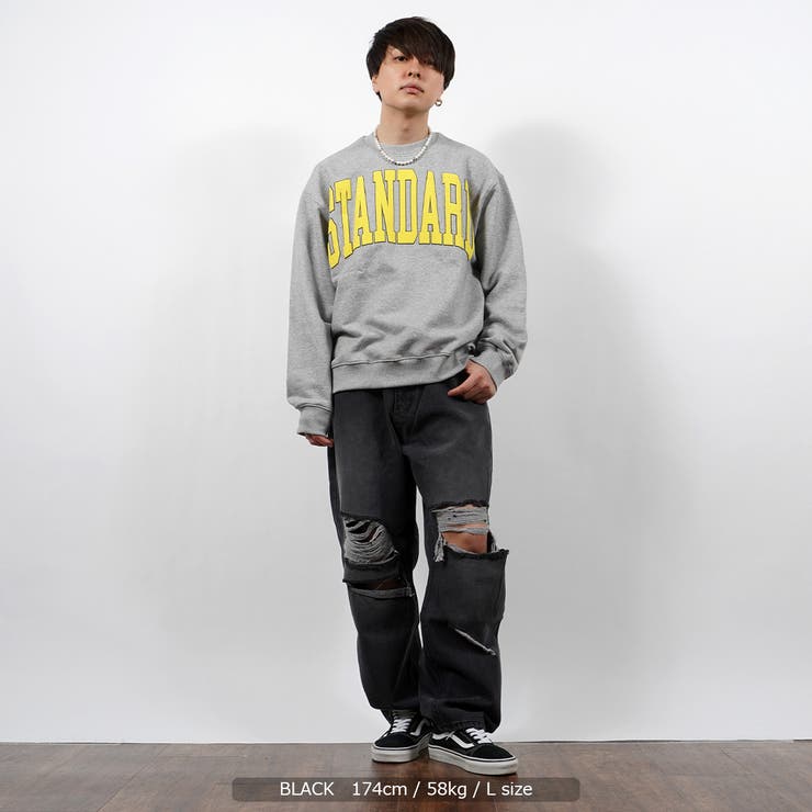 ◇ハードクラッシュ デニムワイドパンツ◇ ワイドパンツ[品番