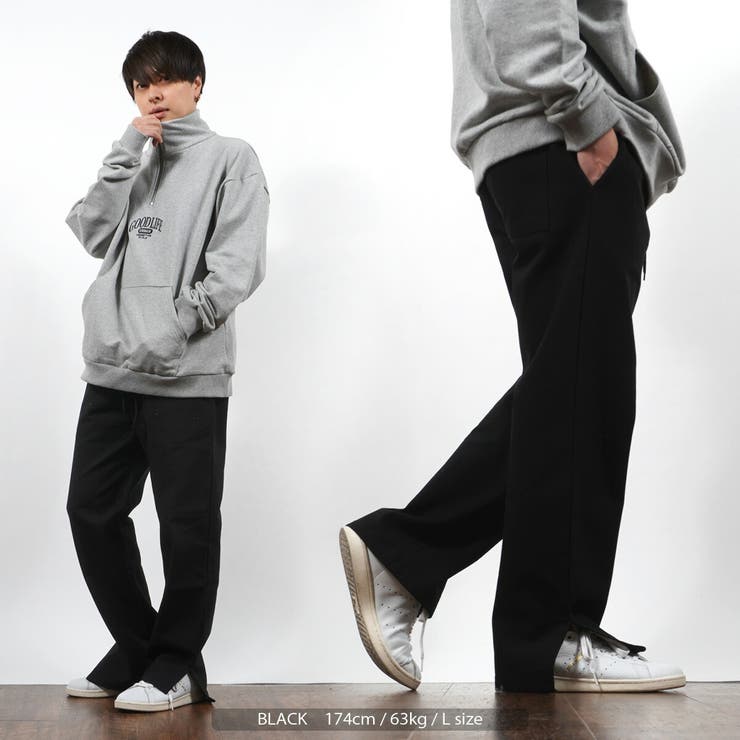 ◇裾スリット セミワイド イージーパンツ◇[品番：OCGW0002520
