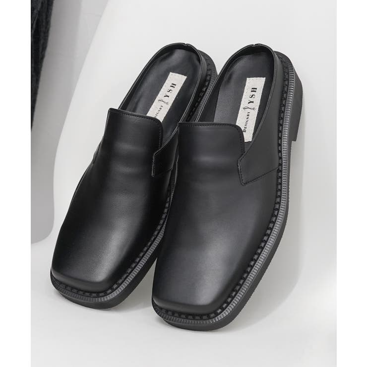 black | ミュールサンダル メンズ 厚底 | ONE 4 PREMIUM