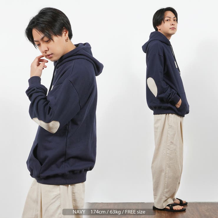 ◇HALO刺繍 エルボーパッチ スウェットパーカー◇[品番：OCGW0002514