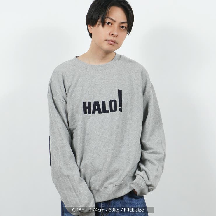 ◇HALO刺繍 エルボーパッチ スウェットシャツ◇[品番