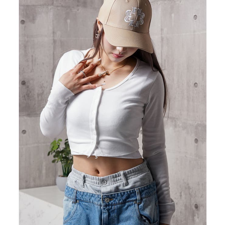 white | クロップド カーディガン レディース | ONE 4 PREMIUM