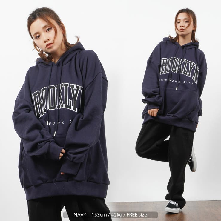 ◇BROOKLYNアップリケ刺繍ビッグパーカー◇ オーバーサイズ パーカー[品番：OCGW0002472]｜ONE 4  PREMIUM（ワンフォープレミアム ）のメンズファッション通販｜SHOPLIST（ショップリスト）