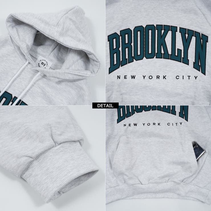 ◇BROOKLYNアップリケ刺繍ビッグパーカー◇ オーバーサイズ ◇BROOKLYNアップリケ刺繍ビッグパーカー◇ オーバーサイズ