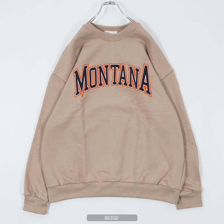 ◇MONTANAワッペン刺繍 スウェットシャツ◇ オーバーサイズ[品番 ◇MONTANAワッペン刺繍 スウェットシャツ◇ オーバーサイズ[品番