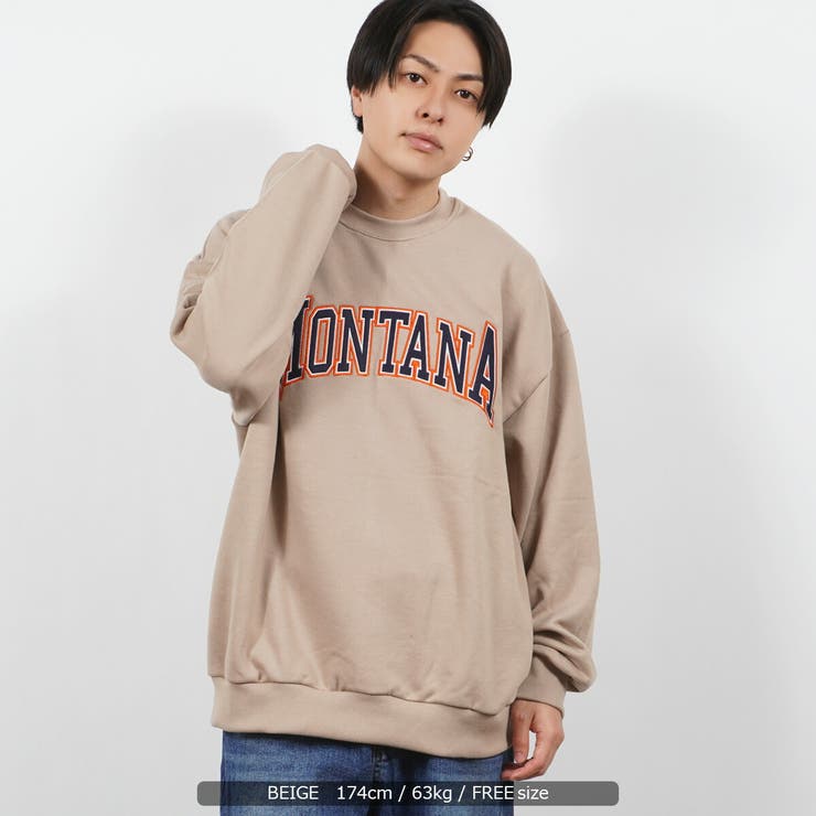 【大特価!!】 ◇MONTANAワッペン刺繍 スウェットシャツ◇ オーバーサイズ[品番 トップス