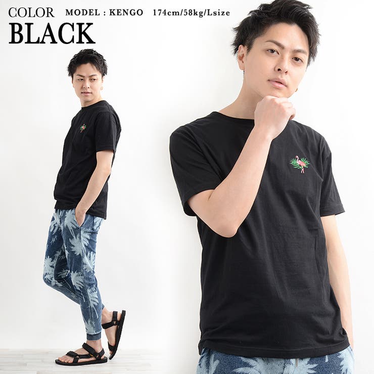 総刺繍フラミンゴルーズTシャツ 】刺繍[品番：OCGW0001224]｜ONE 4
