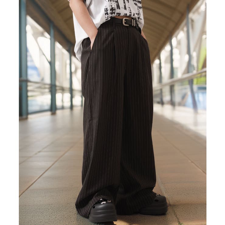 STRIPE | Laufer ワイド スラックス | ONE 4 PREMIUM