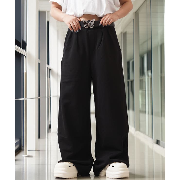 BLACK | Laufer ワイドストレート スウェットパンツ | ONE 4 PREMIUM