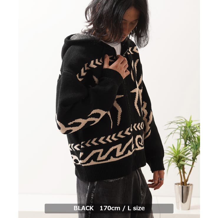 ニットジップアップパーカー メンズ ニット | ONE 4 PREMIUM | 詳細画像7 