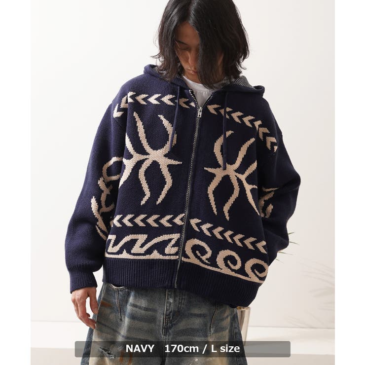 ニットジップアップパーカー メンズ ニット | ONE 4 PREMIUM | 詳細画像11 