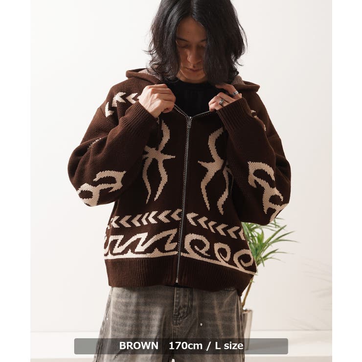 ニットジップアップパーカー メンズ ニット | ONE 4 PREMIUM | 詳細画像16 