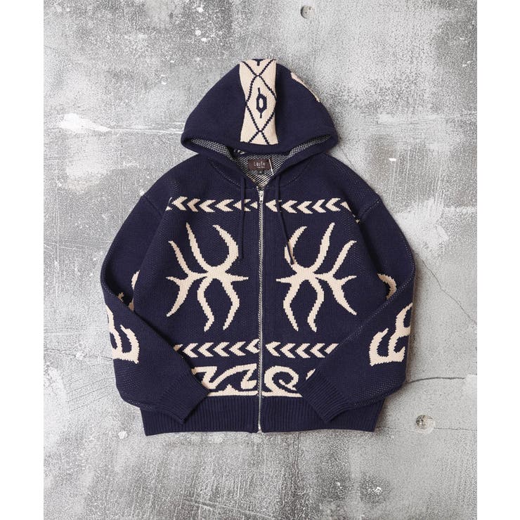 ニットジップアップパーカー メンズ ニット | ONE 4 PREMIUM | 詳細画像10 