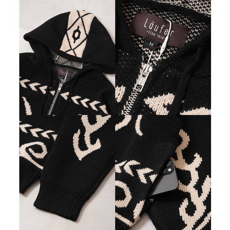 ニットジップアップパーカー メンズ ニット | ONE 4 PREMIUM | 詳細画像20 