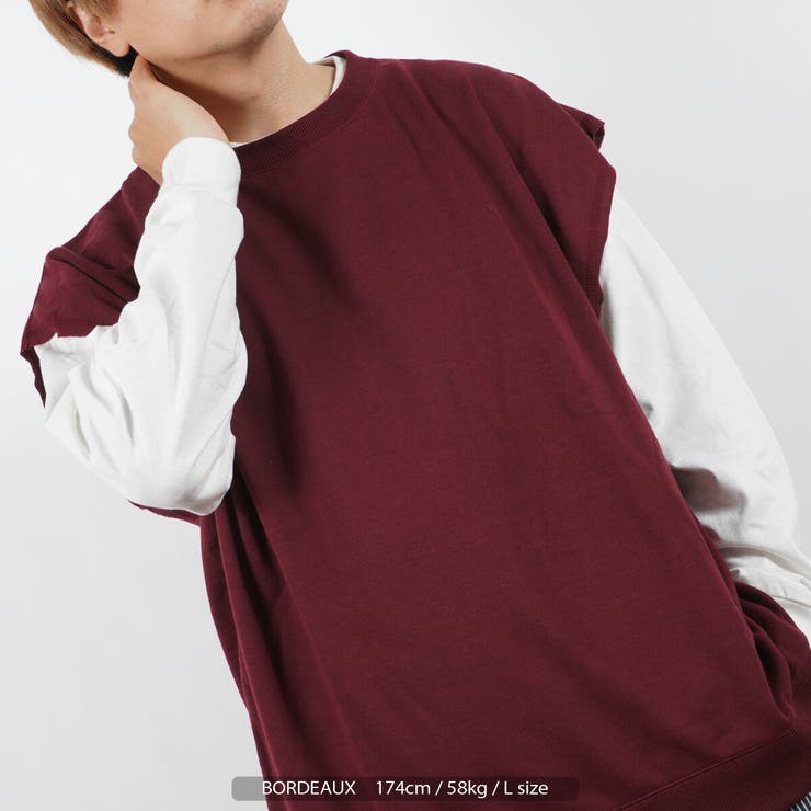 BORDEAUX | スウェットベスト アンサンブル ロンTee | ONE 4 PREMIUM