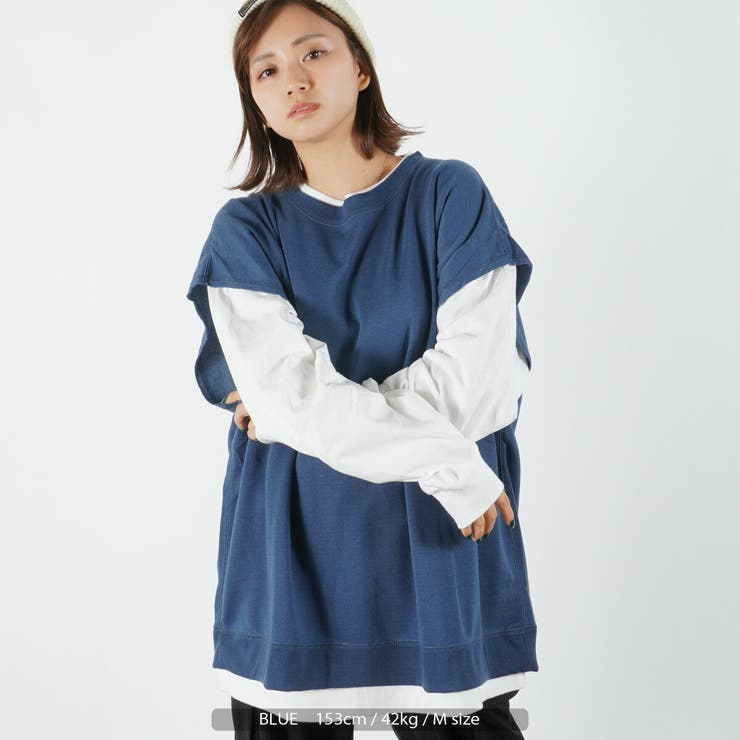 スウェットベスト アンサンブル ロンTee[品番：OCGW0002356