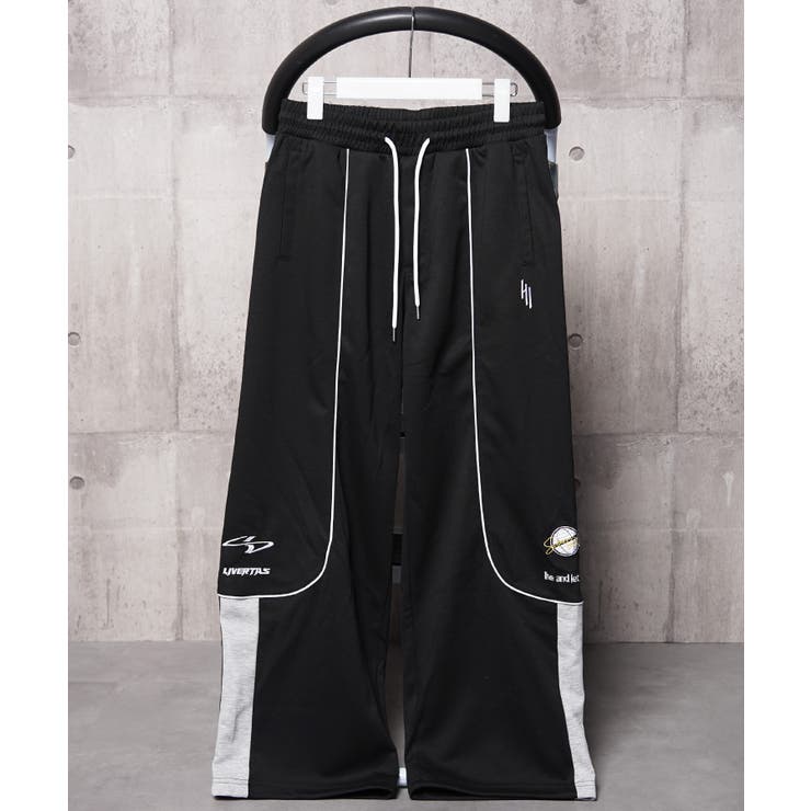 BLACK | パイピング ゲームデザイン スウェットパンツ | ONE 4 PREMIUM