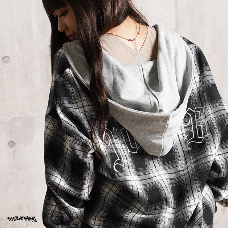 シャツパーカー メンズ チェックシャツ[品番：OCGW0003896]｜ONE