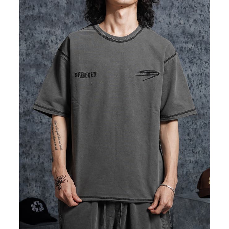 BLACK | ミニ裏毛 アップリケ Tシャツ | ONE 4 PREMIUM