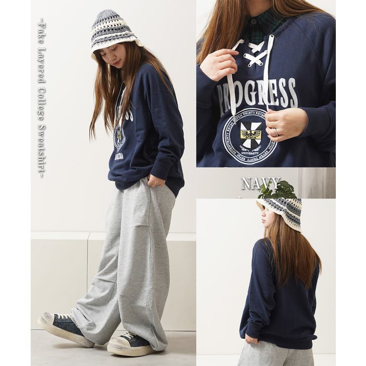 フェイクレイヤード カレッジ オーバーサイズ | ONE 4 PREMIUM | 詳細画像9 