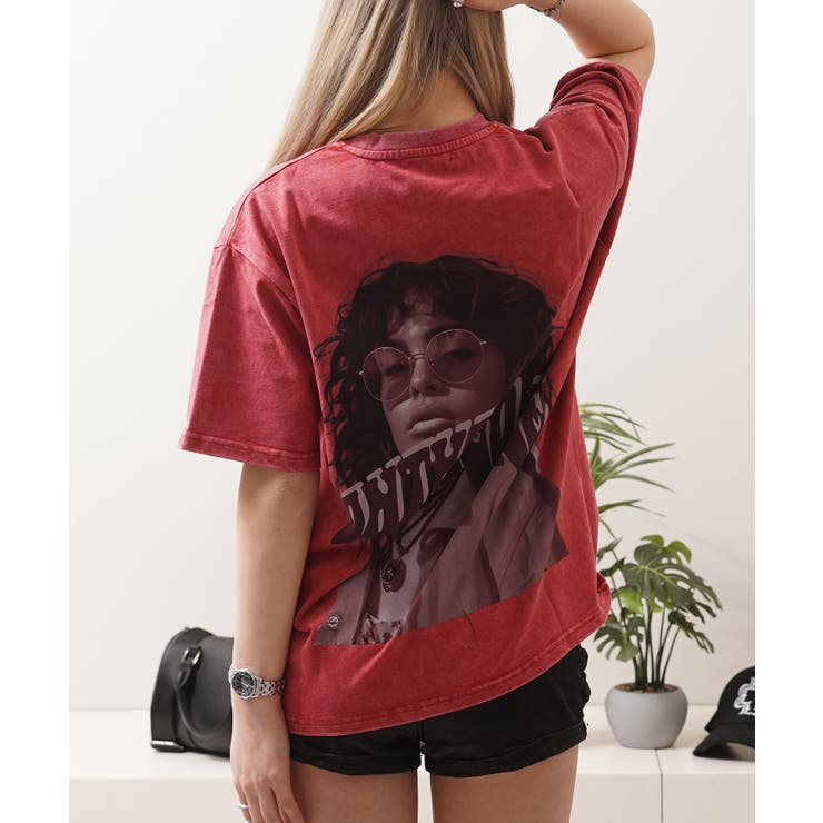 RED | 硫化天竺 バックプリント Tシャツ | ONE 4 PREMIUM