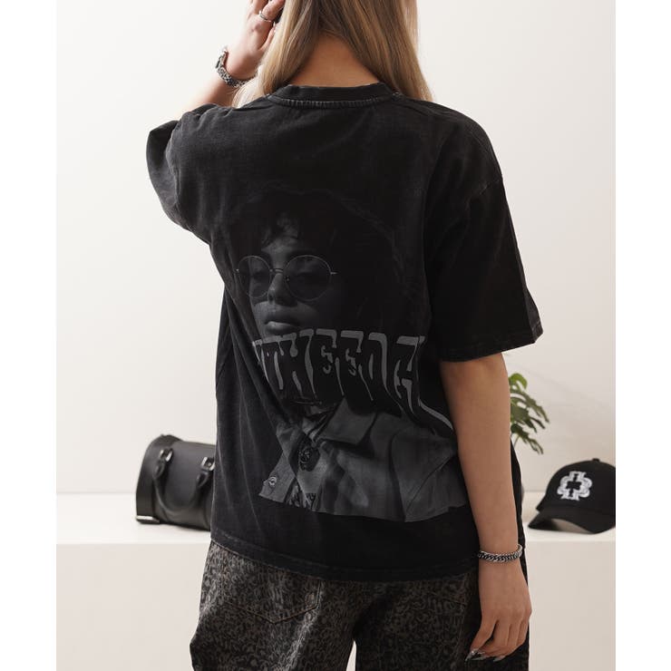 BLACK | 硫化天竺 バックプリント Tシャツ | ONE 4 PREMIUM