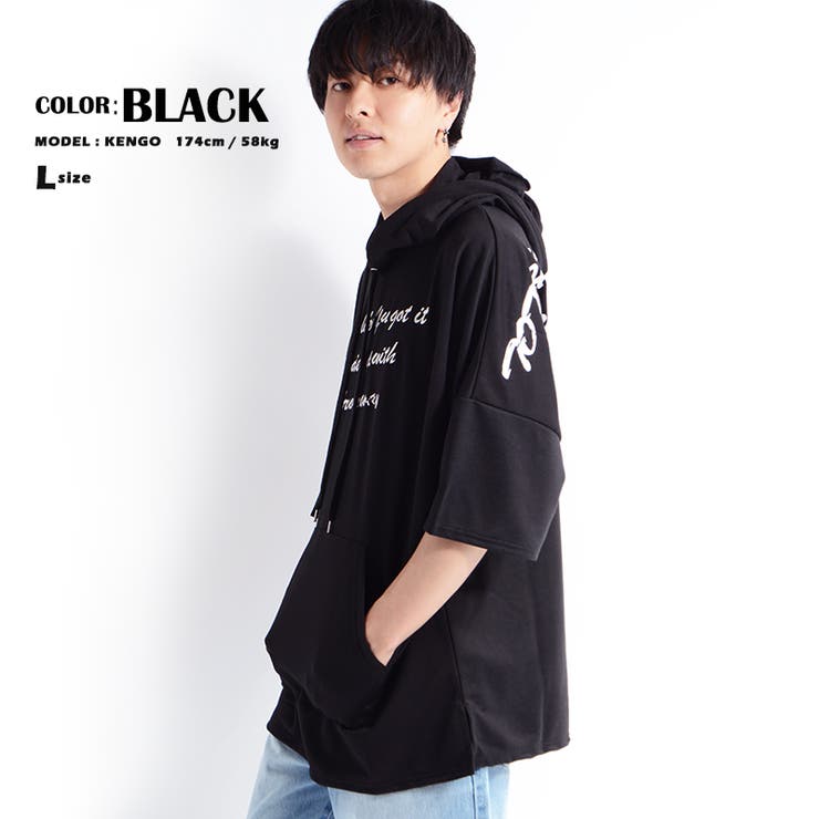 パーカー 半袖パーカー ビックシルエット[品番：OCGW0000872