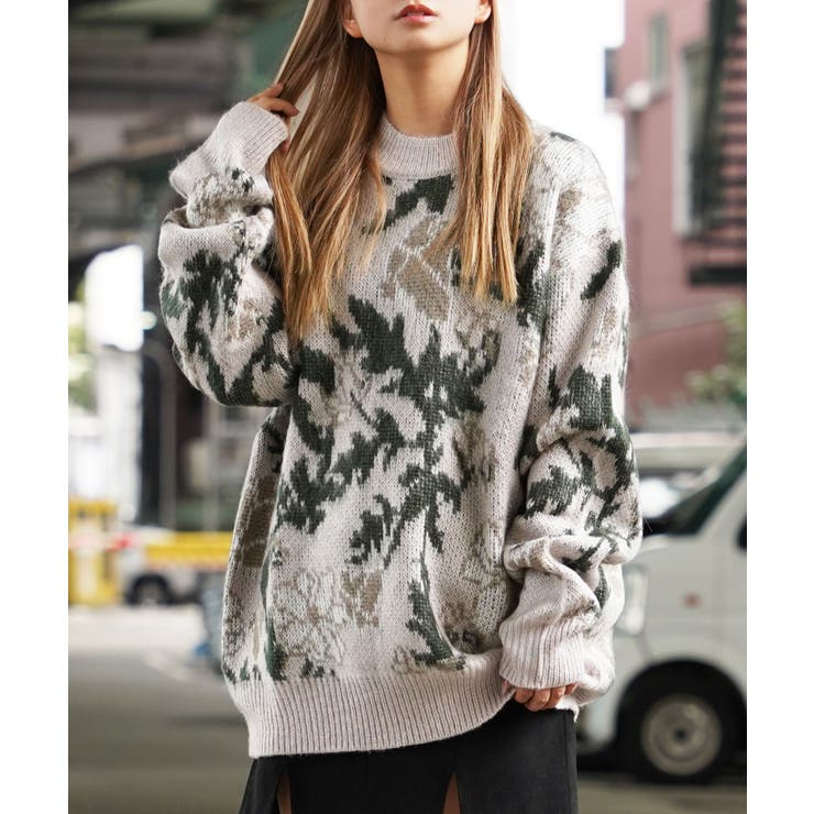 ◇モヘアタッチ 総柄 ビッグクルーニット◇[品番：OCGW0003364]｜ONE 4 PREMIUM（ワンフォープレミアム  ）のメンズファッション通販｜SHOPLIST（ショップリスト）