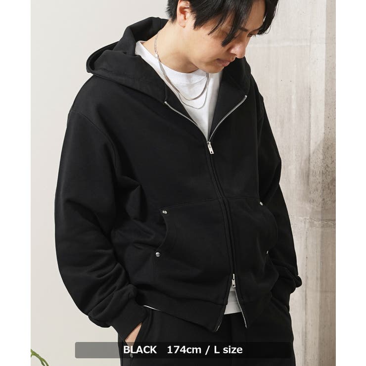 スタッズ ダブルジップパーカー メンズ | ONE 4 PREMIUM | 詳細画像5 