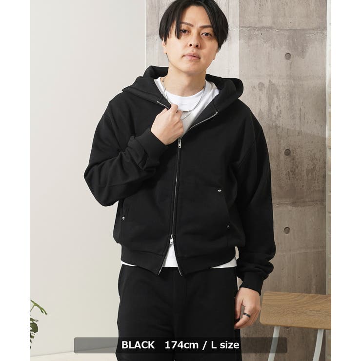 スタッズ ダブルジップパーカー メンズ | ONE 4 PREMIUM | 詳細画像7 