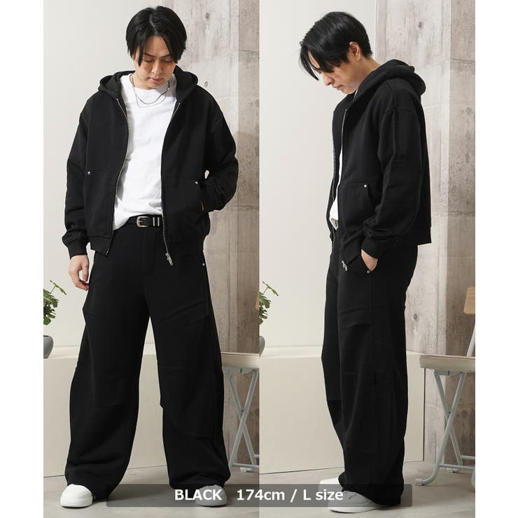 スタッズ ダブルジップパーカー メンズ | ONE 4 PREMIUM | 詳細画像8 