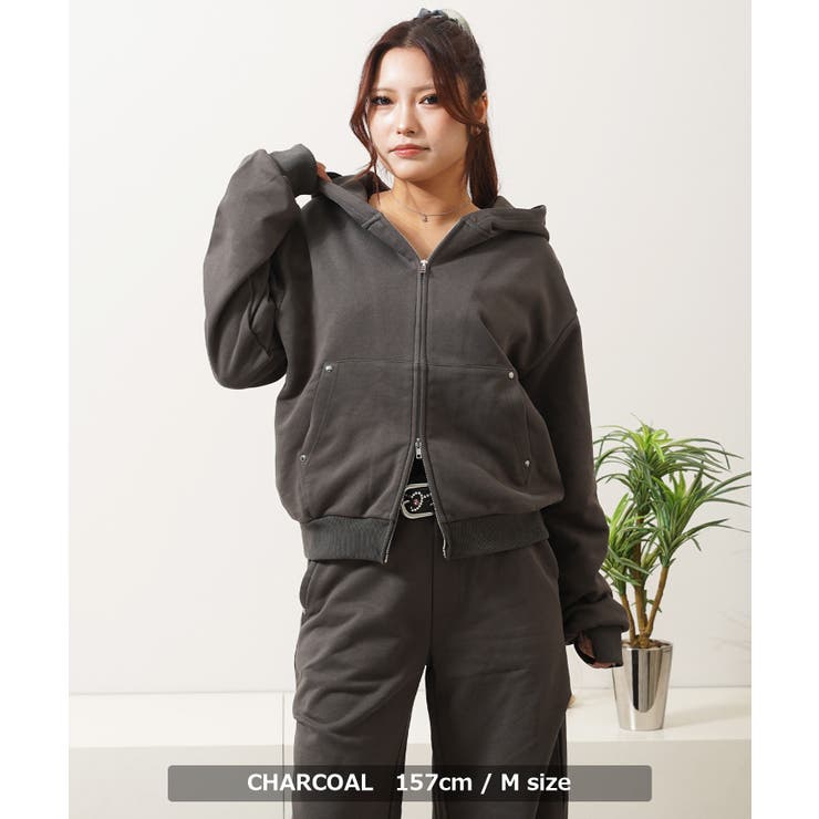 スタッズ ダブルジップパーカー メンズ | ONE 4 PREMIUM | 詳細画像14 