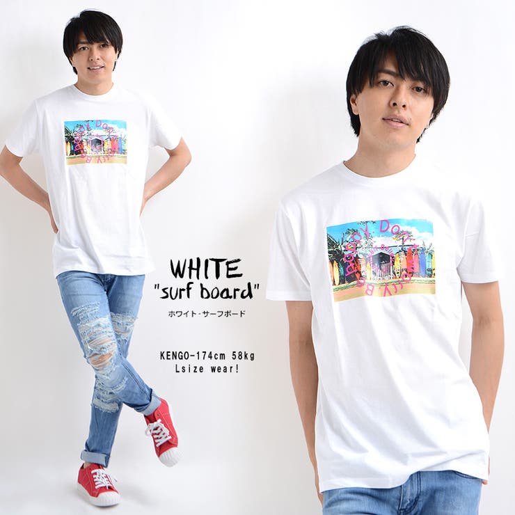 ChevonフォトプリントTシャツ　Lサイズ tシャツ 半袖 フォト[品番：OCGW0000928]｜ONE 4 PREMIUM（ワン