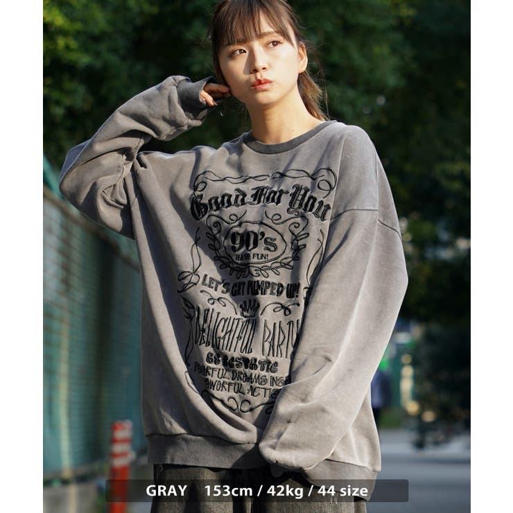 ◇ボトルラベルロゴ刺繍 ピグメントトレーナー◇ クルースウェット[品番：OCGW0003480]｜ONE 4 PREMIUM（ワンフォープレミアム  ）のメンズファッション通販｜SHOPLIST（ショップリスト）