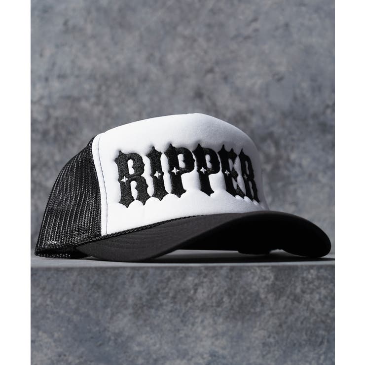 BLACK×WHITE | RIPPER ロゴ メッシュキャップ | ONE 4 PREMIUM