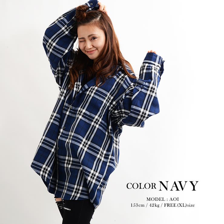 ◇チェック柄 オーバーサイズ シャツ◇[品番：OCGW0001267]｜ONE