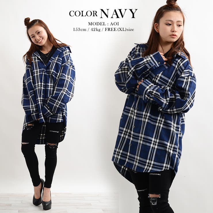 ◇チェック柄 オーバーサイズ シャツ◇[品番：OCGW0001267]｜ONE